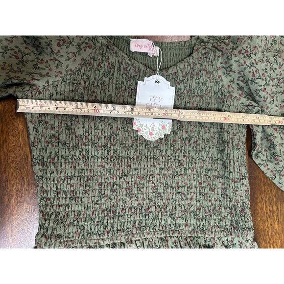 Cottage Core Peasant Farmhouse Dress Women Small Dark Smocked Modest Traditional - Picture 4 of 7